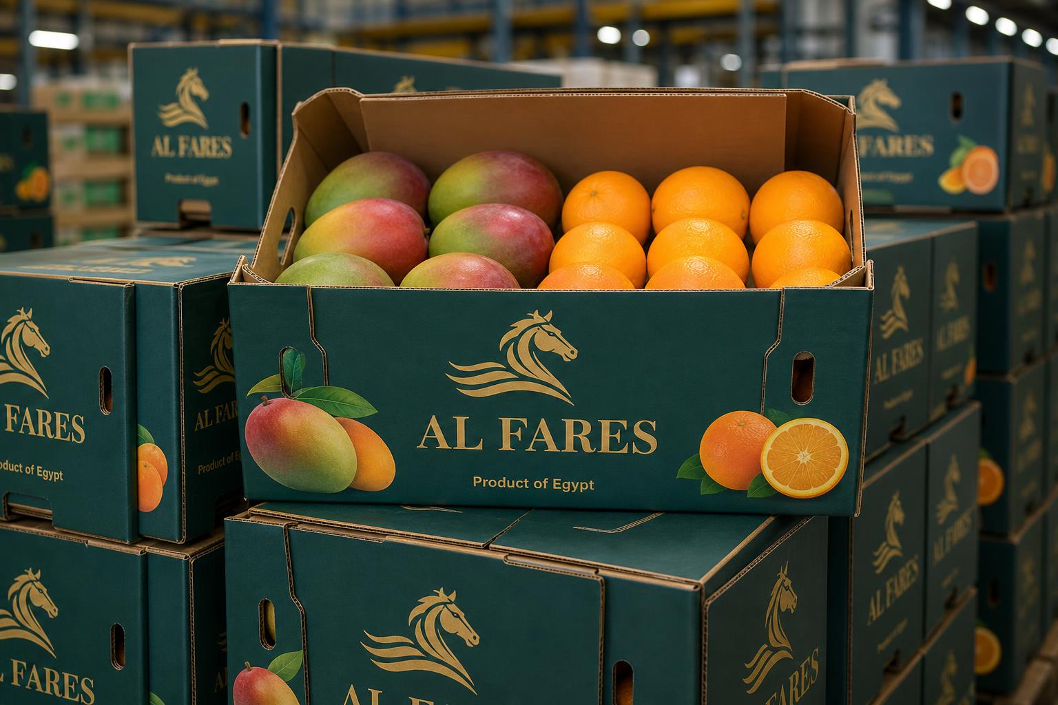 Al Fares branded export cartons